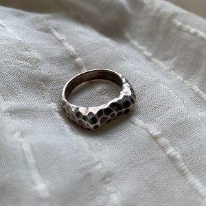 Vintage hammered sterling silver ring